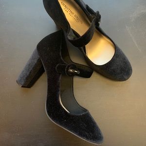 Velvet Black Maryjane Heels